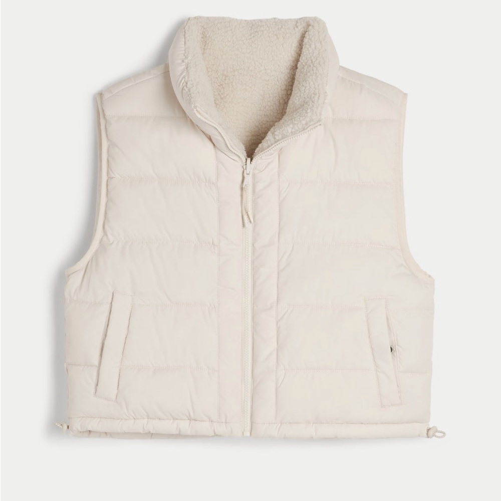 Hollister/Gilly Hicks Sold out Sherpa Lined Reversible Vest, XS